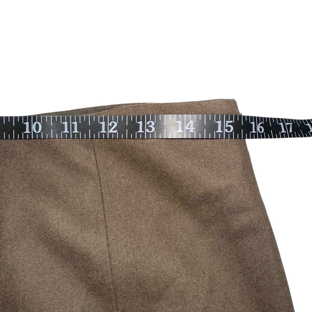 Lauren Ralph Lauren Wool Olive Green Panel Flutter Skirt 6 - Picture 4 of 5